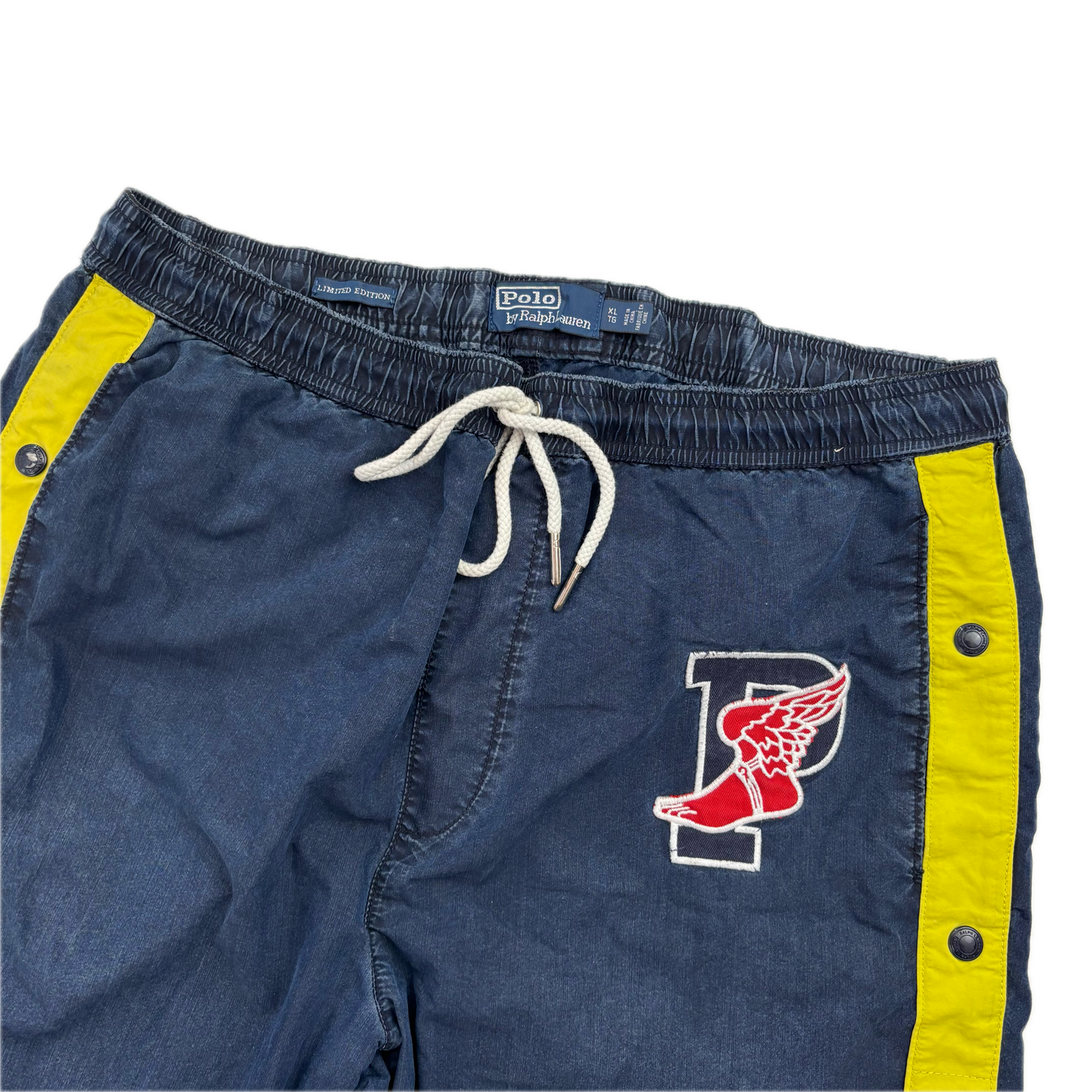 Polo Ralph Lauren Navy P Wing 1992 Stadium Tear Away Track Pants Retro - XL