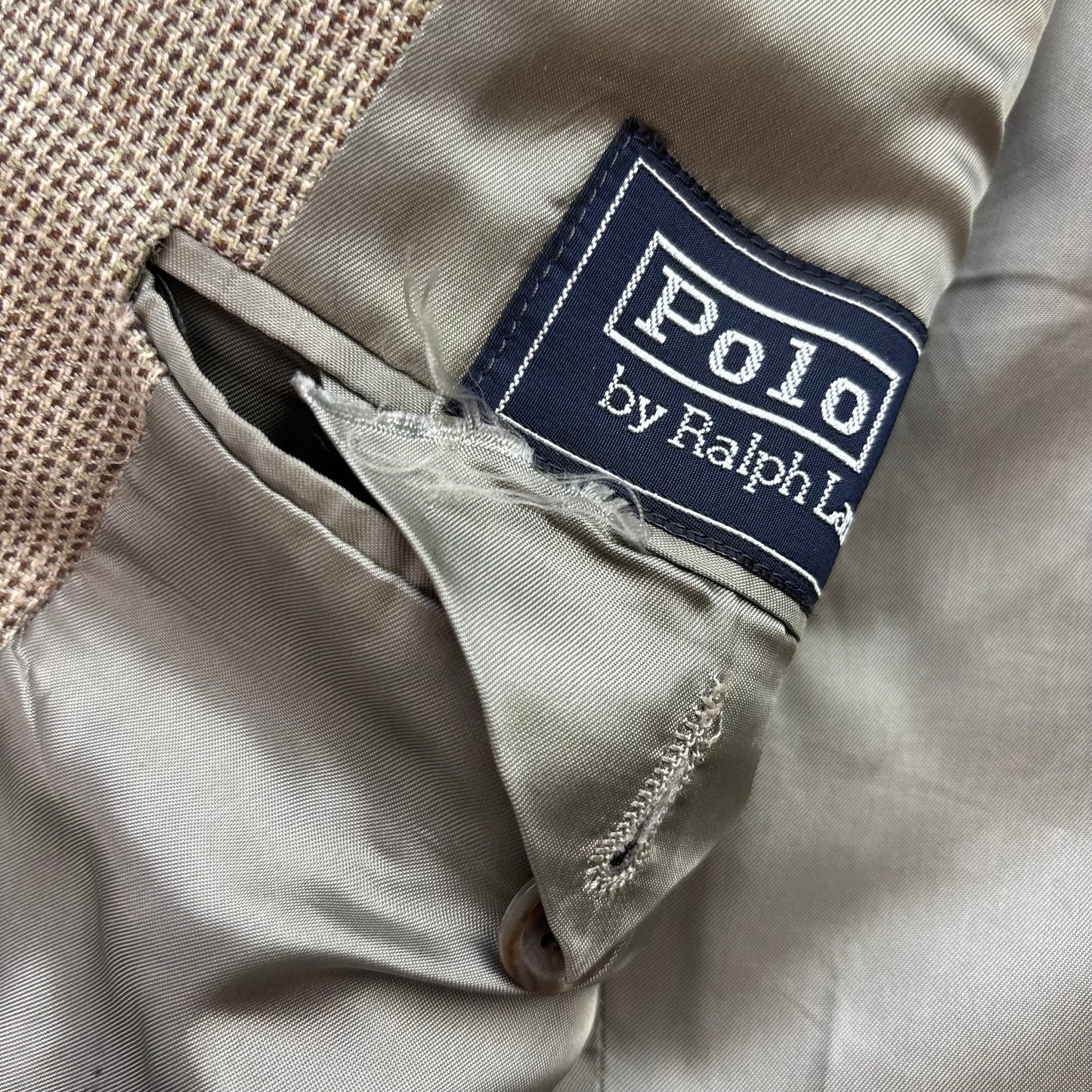 Polo Ralph Lauren Green Barleycorn Tweed Blazer Sports Coat (Silk Linen Wool) - 43R