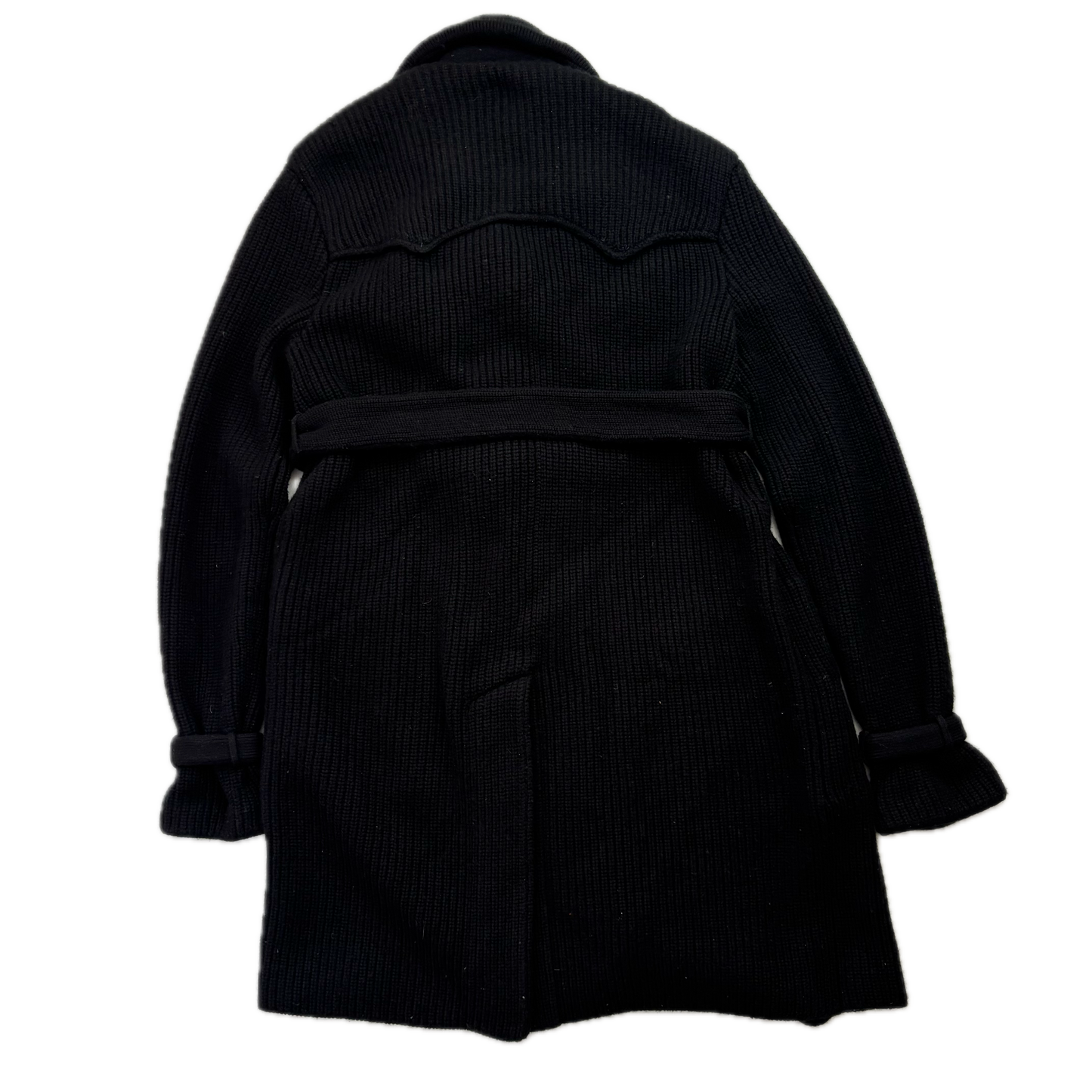 Ralph Lauren Black Label Long Belted Cardigan Wool Cashmere Black - M