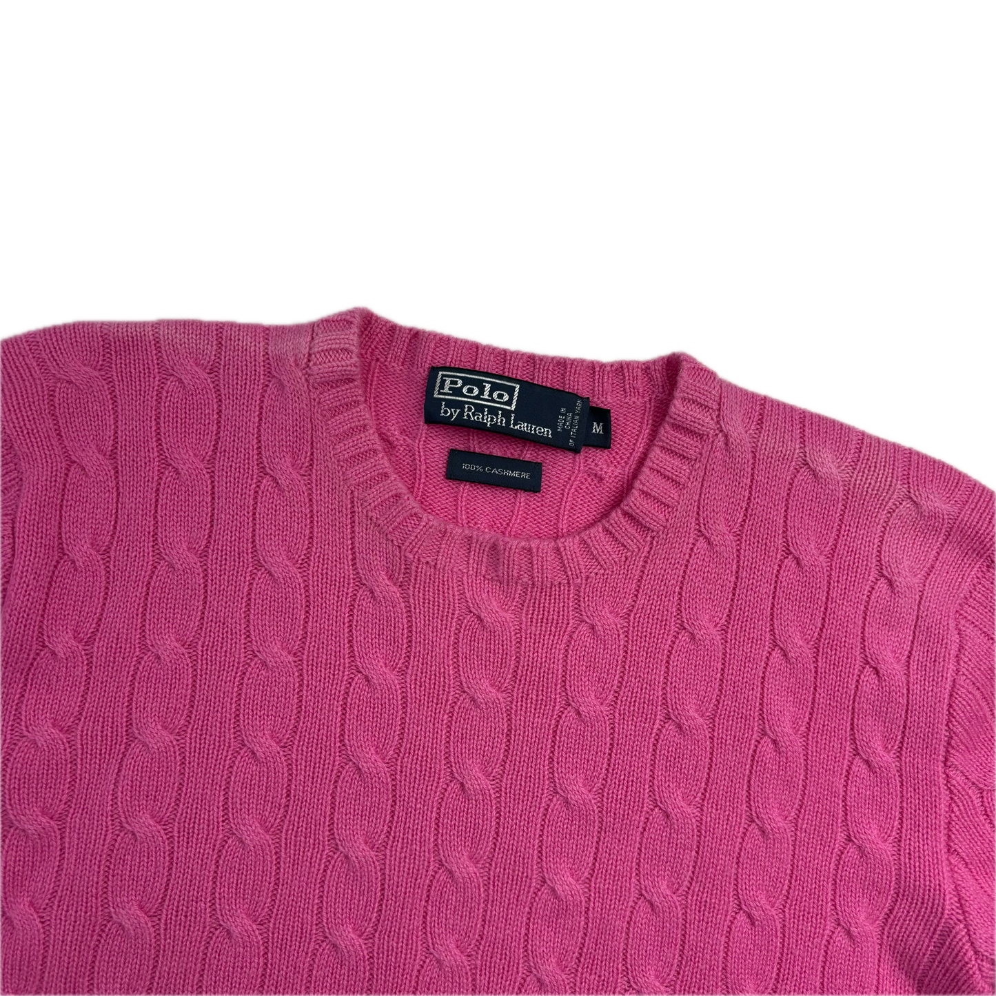 Polo Ralph Lauren Pink Cableknit Jumper (Cashmere) - M