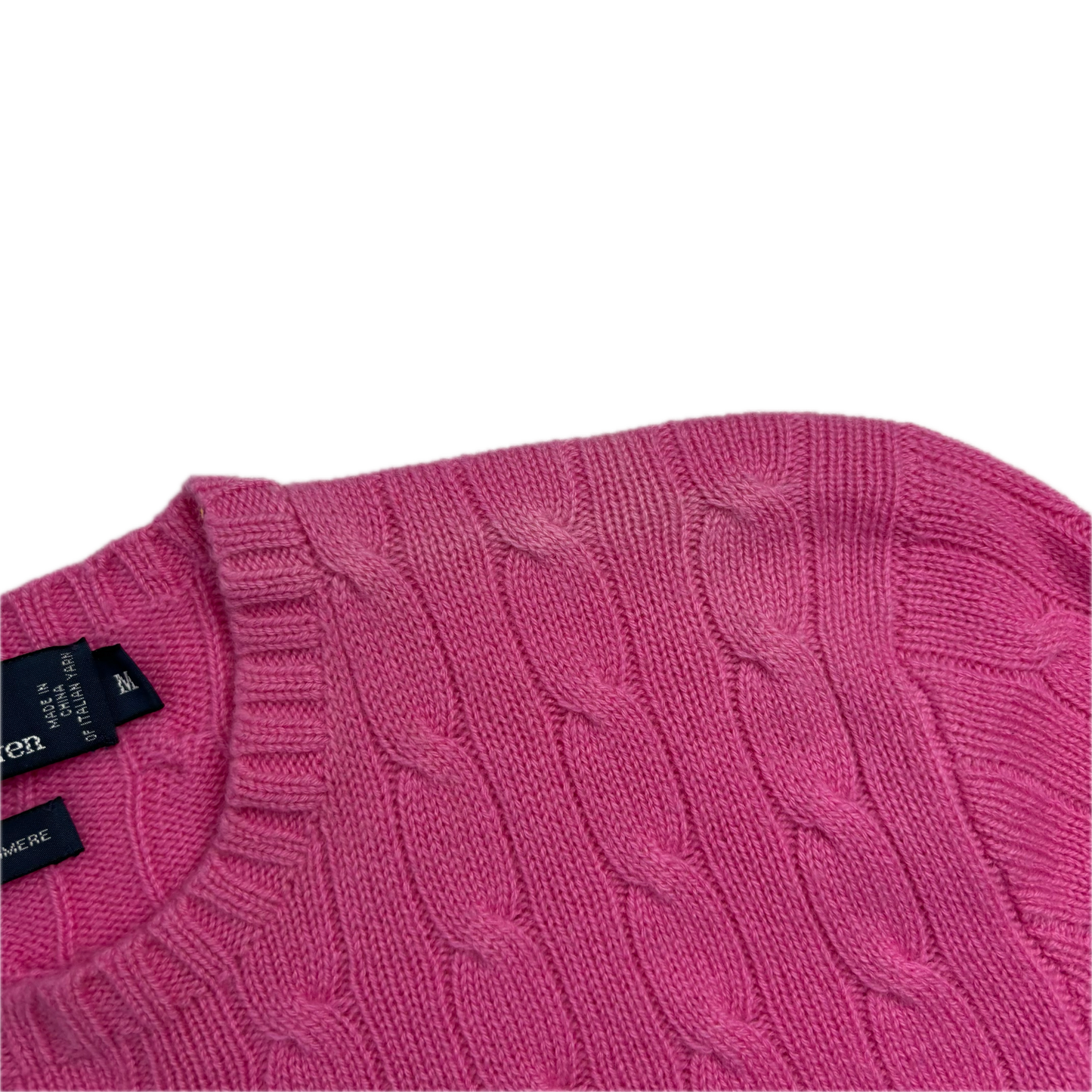 Polo Ralph Lauren Pink Cableknit Jumper (Cashmere) - M