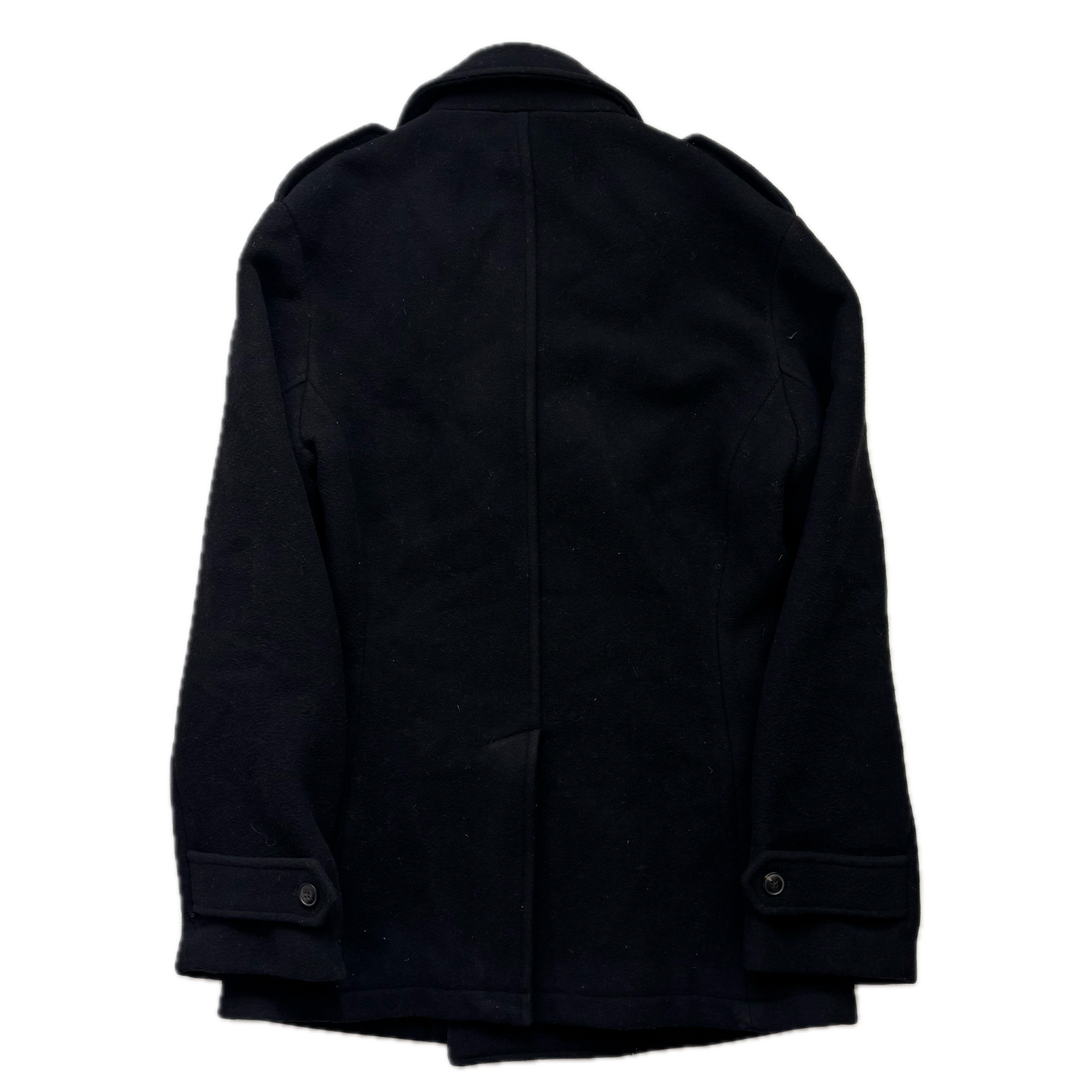 Polo Ralph Lauren Black Double Breasted Pea Coat (Wool) - S
