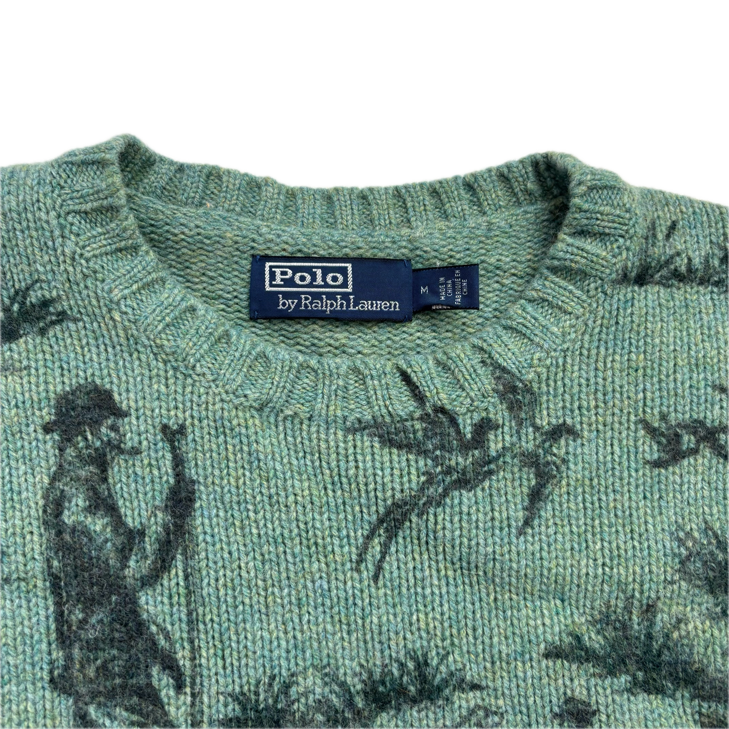 Polo Ralph Lauren Green Sportsman Hunting Print Jumper (Wool) - M
