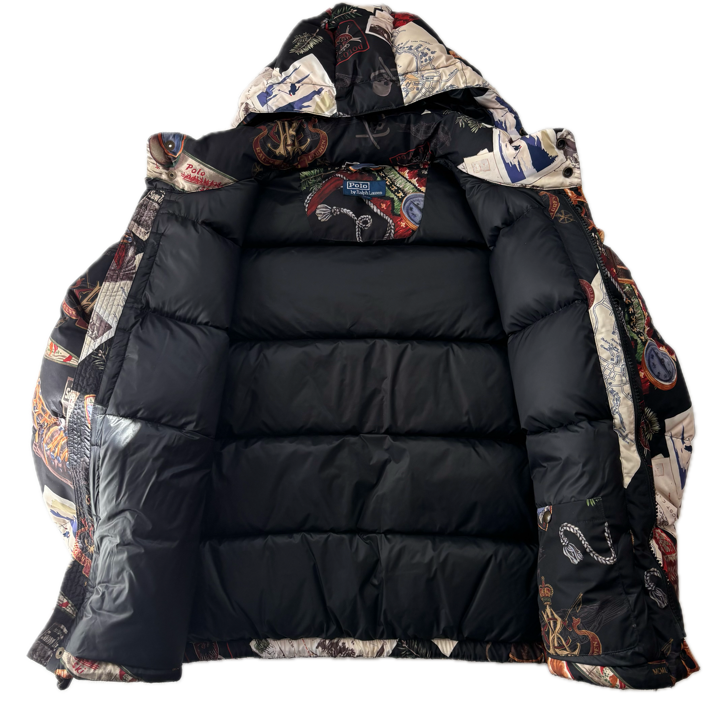 Polo Ralph Lauren Black Ski Graphic Puffer Jacket Down Coat - M