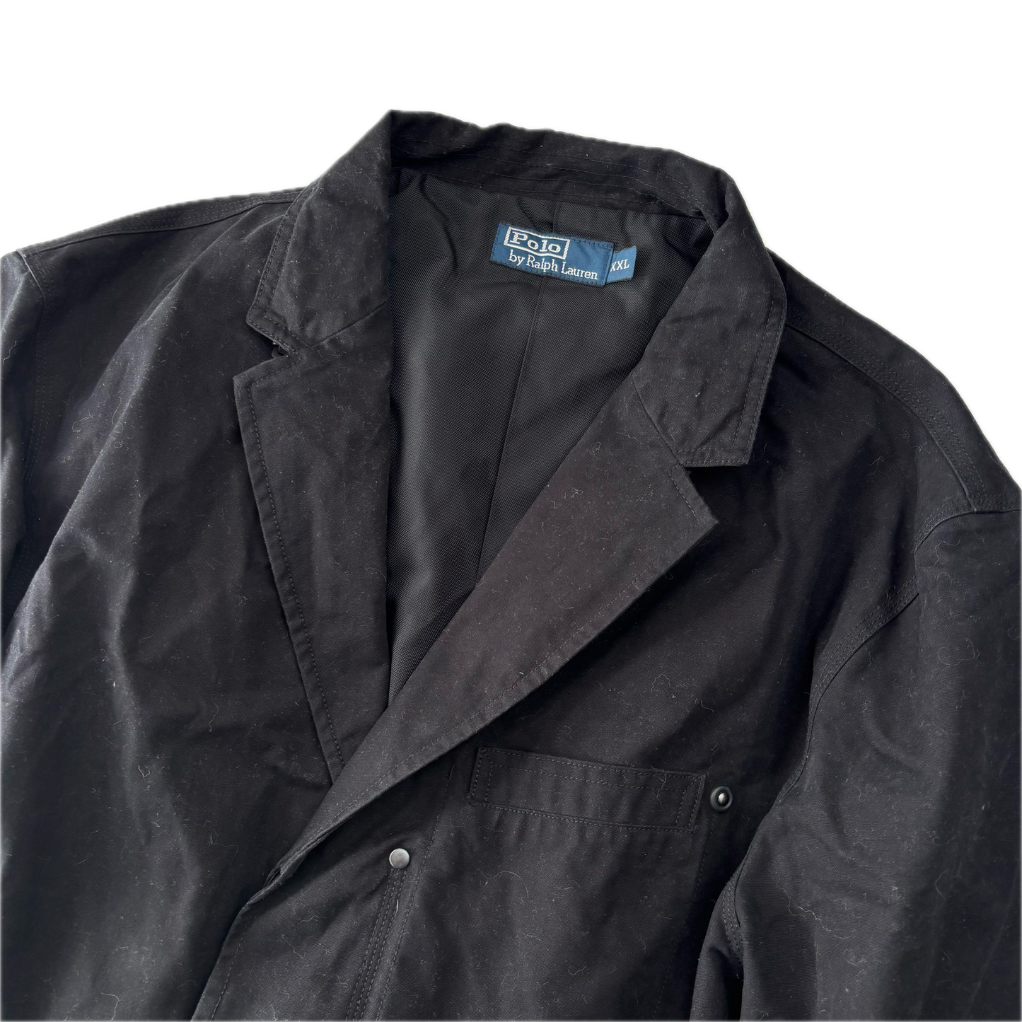 Polo Ralph Lauren Black Long Utility Jacket Over Coat - XXL
