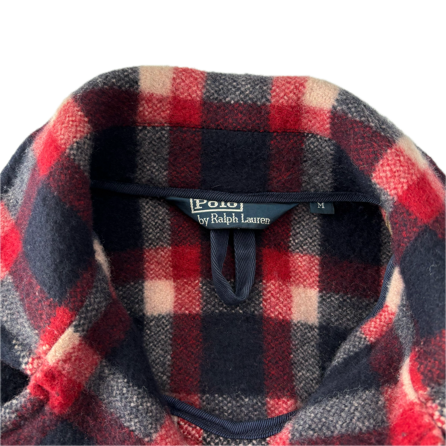 Polo Ralph Lauren Red Navy Plaid Belted Double Breasted Coat (Wool) - M