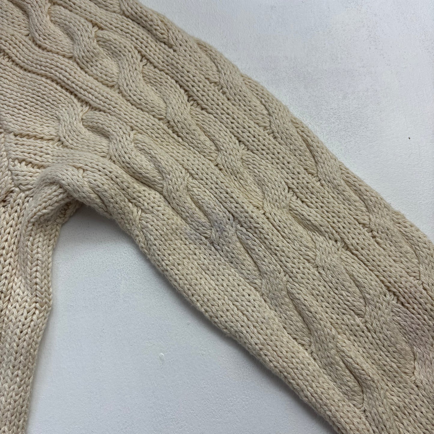 Cream Cricket Jumper Tennis Cableknit - XXL