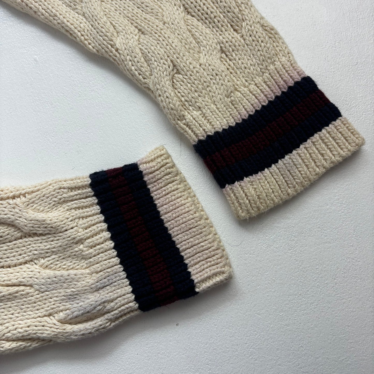 Cream Cricket Jumper Tennis Cableknit - XXL
