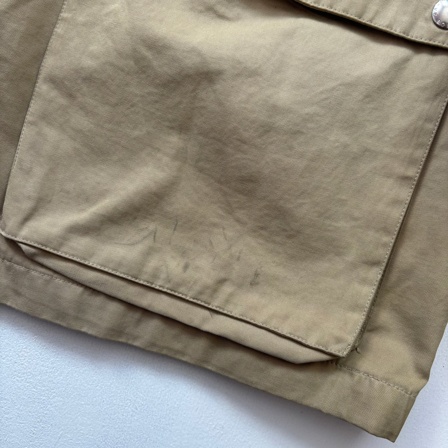Beige Hooded Walking Jacket Coat Leather Trim - XL