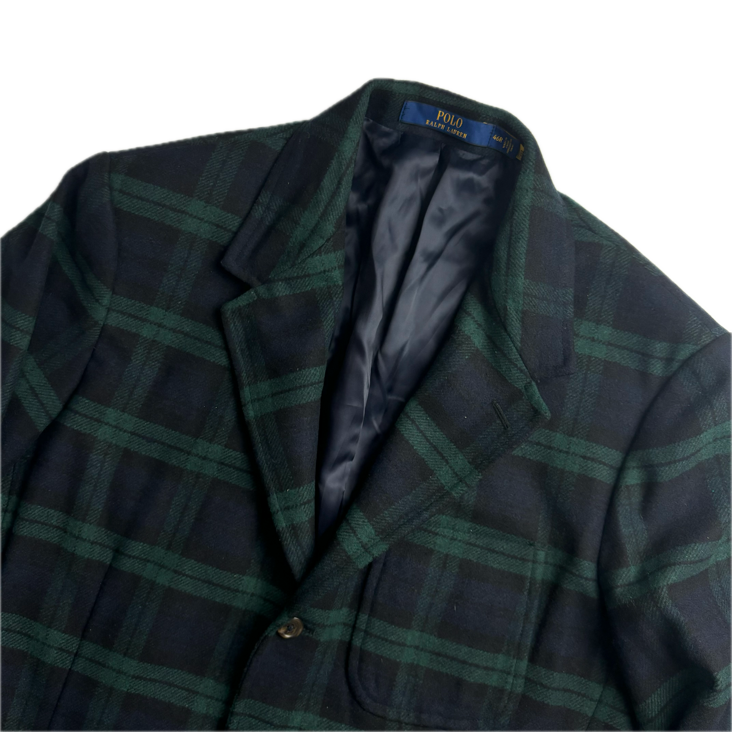 BlackWatch Green Navy Tartan Blazer Sports Coat - 46R