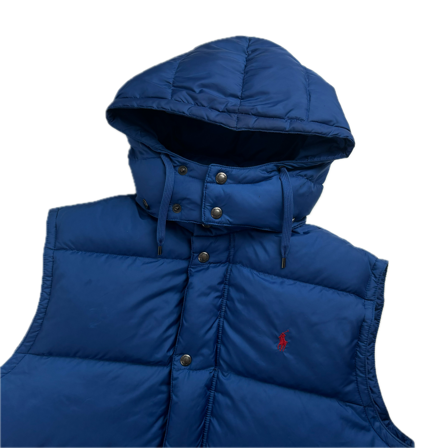 Blue Hooded Body Warmer Gilet Down Vest -XL