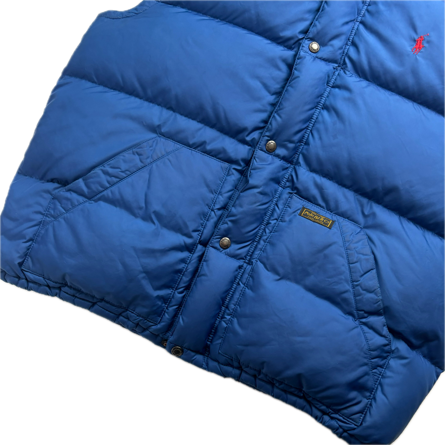 Blue Hooded Body Warmer Gilet Down Vest -XL