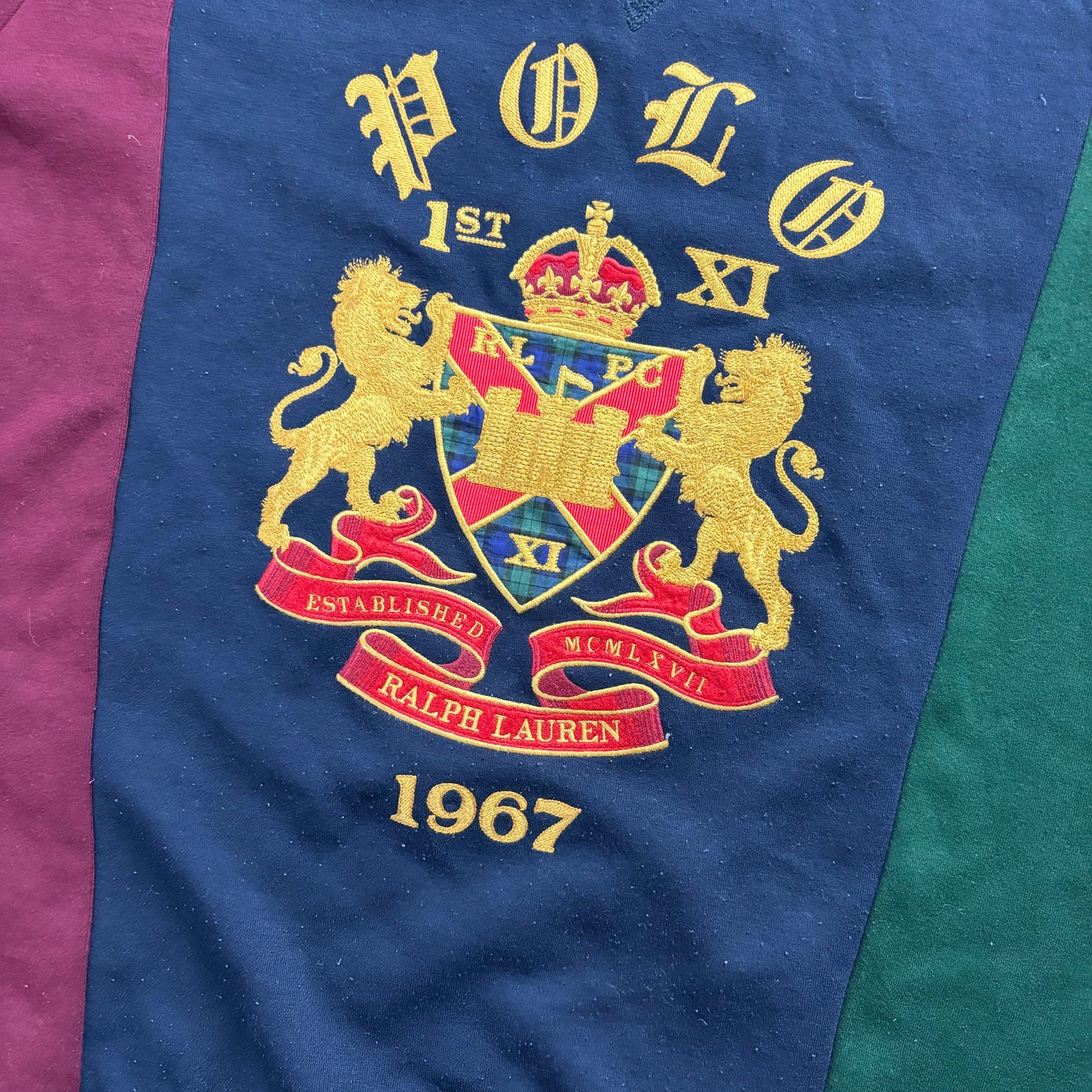 Polo Ralph Lauren Tri-Colour Crest Sweatshirt Colour Block - M