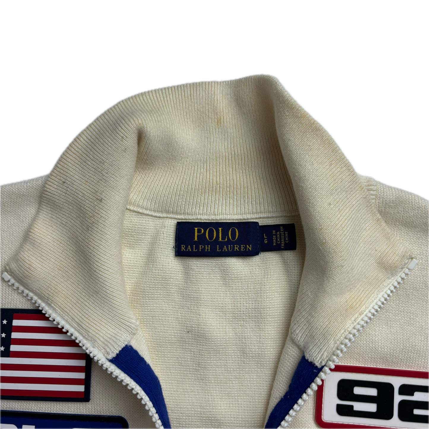 Polo Ralph Lauren Freestyle Ski USA 1/4 Zip Jumper Alpine Racing 1992 Retro - L