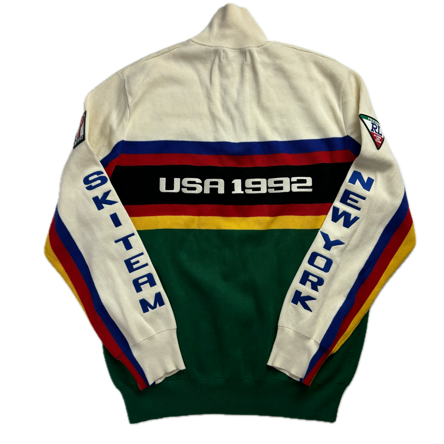 Polo Ralph Lauren Freestyle Ski USA 1/4 Zip Jumper Alpine Racing 1992 Retro - L