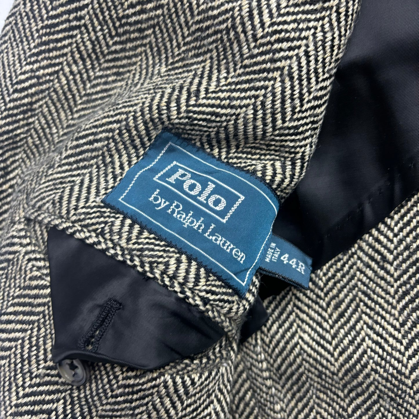 Polo Ralph Lauren Grey Herringbone Blazer (Flax Silk Wool) - 44R