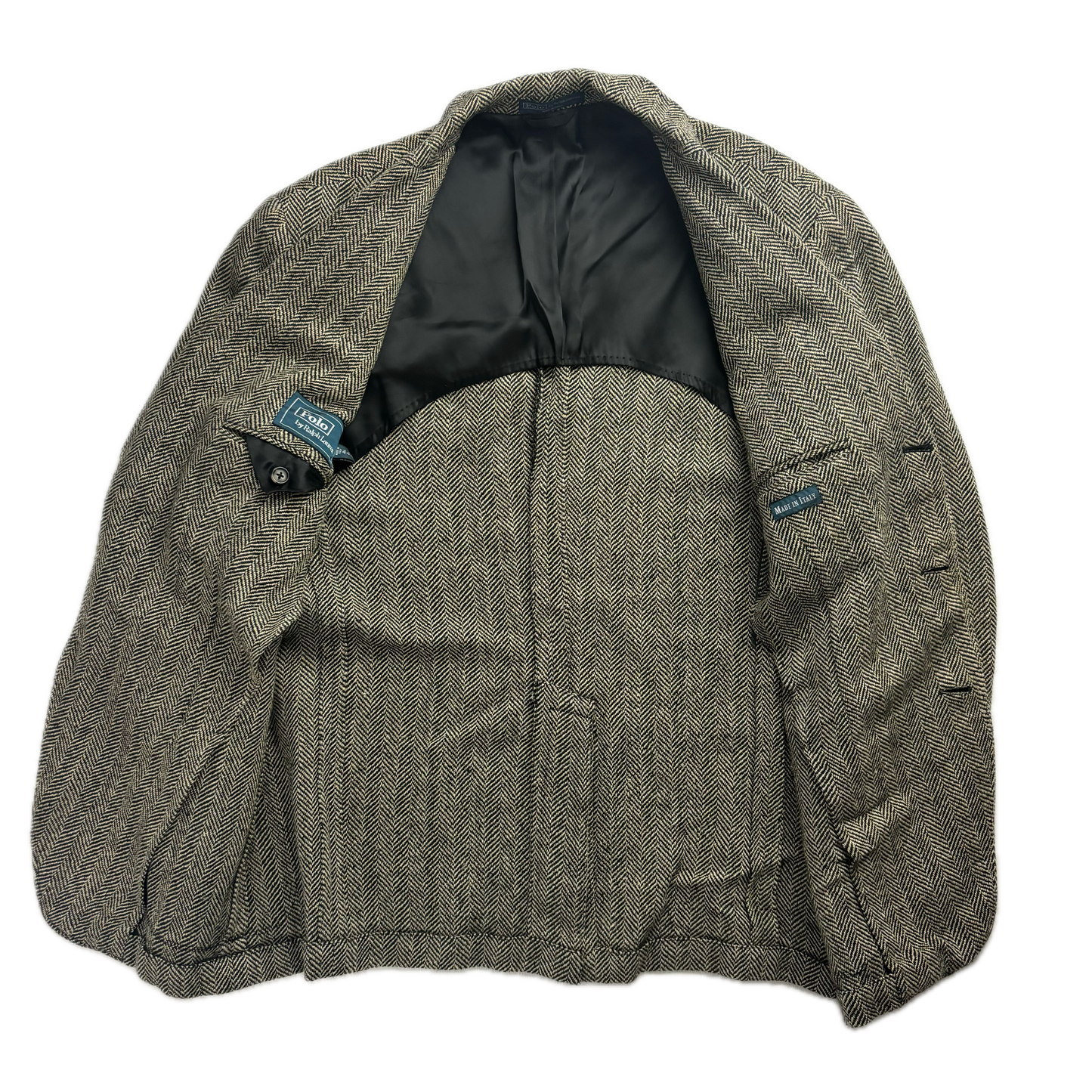 Polo Ralph Lauren Grey Herringbone Blazer (Flax Silk Wool) - 44R