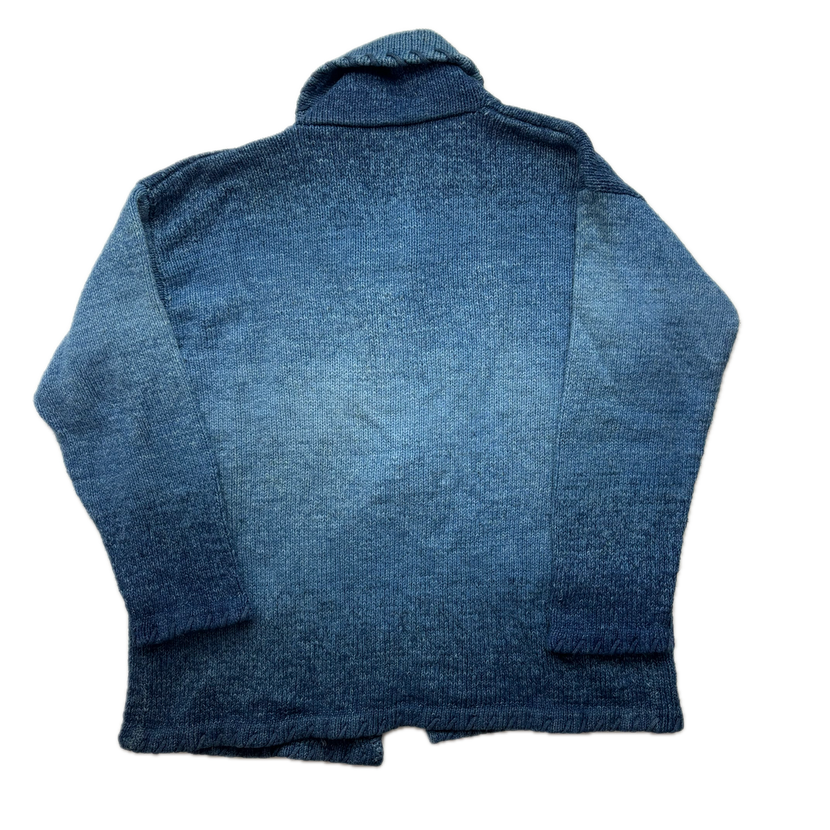 Lauren Hand Knit Blue Ombre Concho Southwestern Cardigan (Cotton) - M