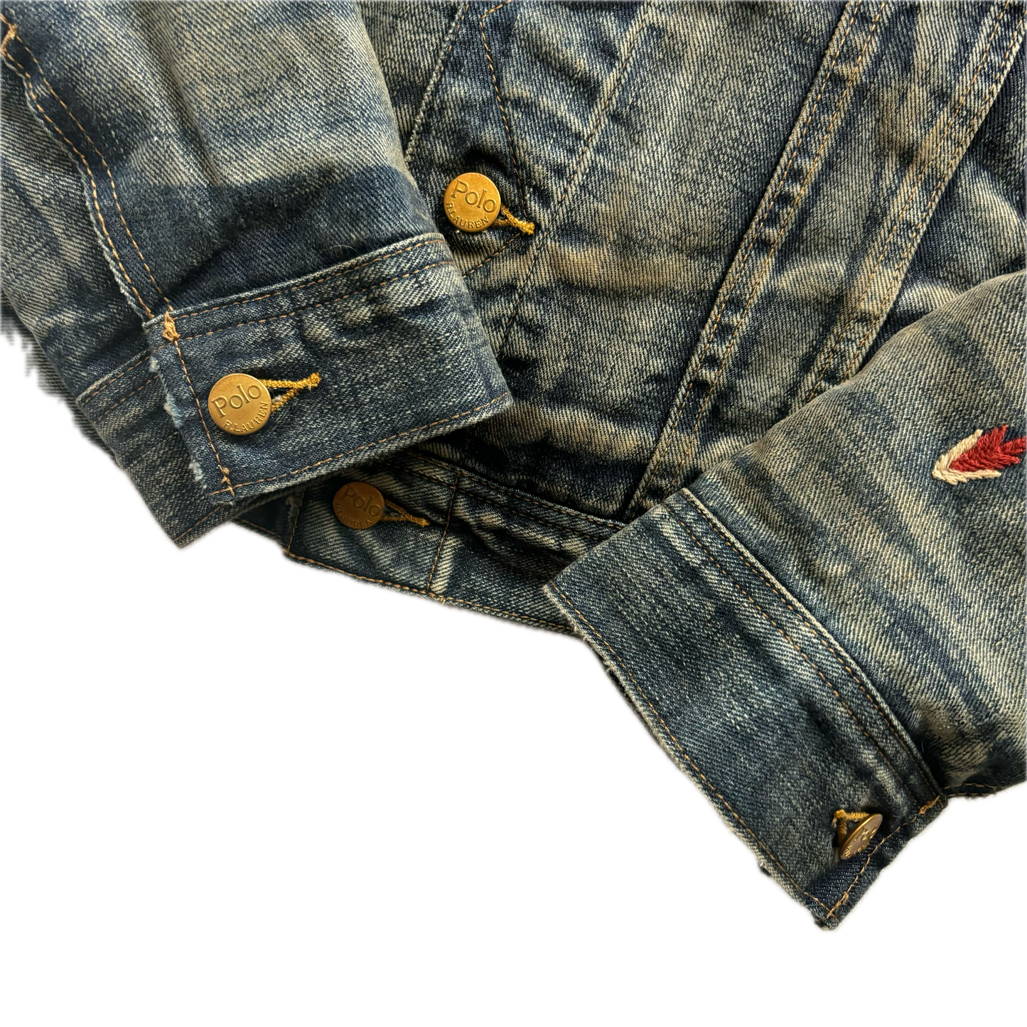 Denim Aztec Sherpa Jacket - S