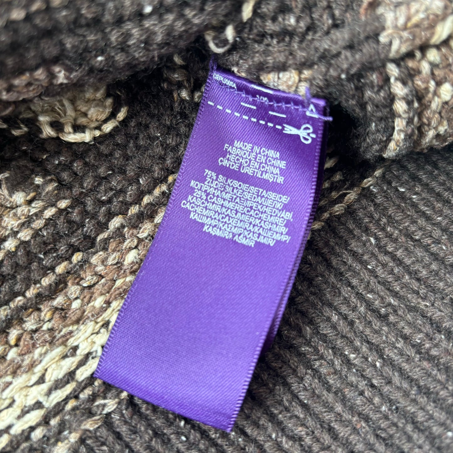 Purple Label Aztec Hand Knit Intarsia Sweater - L