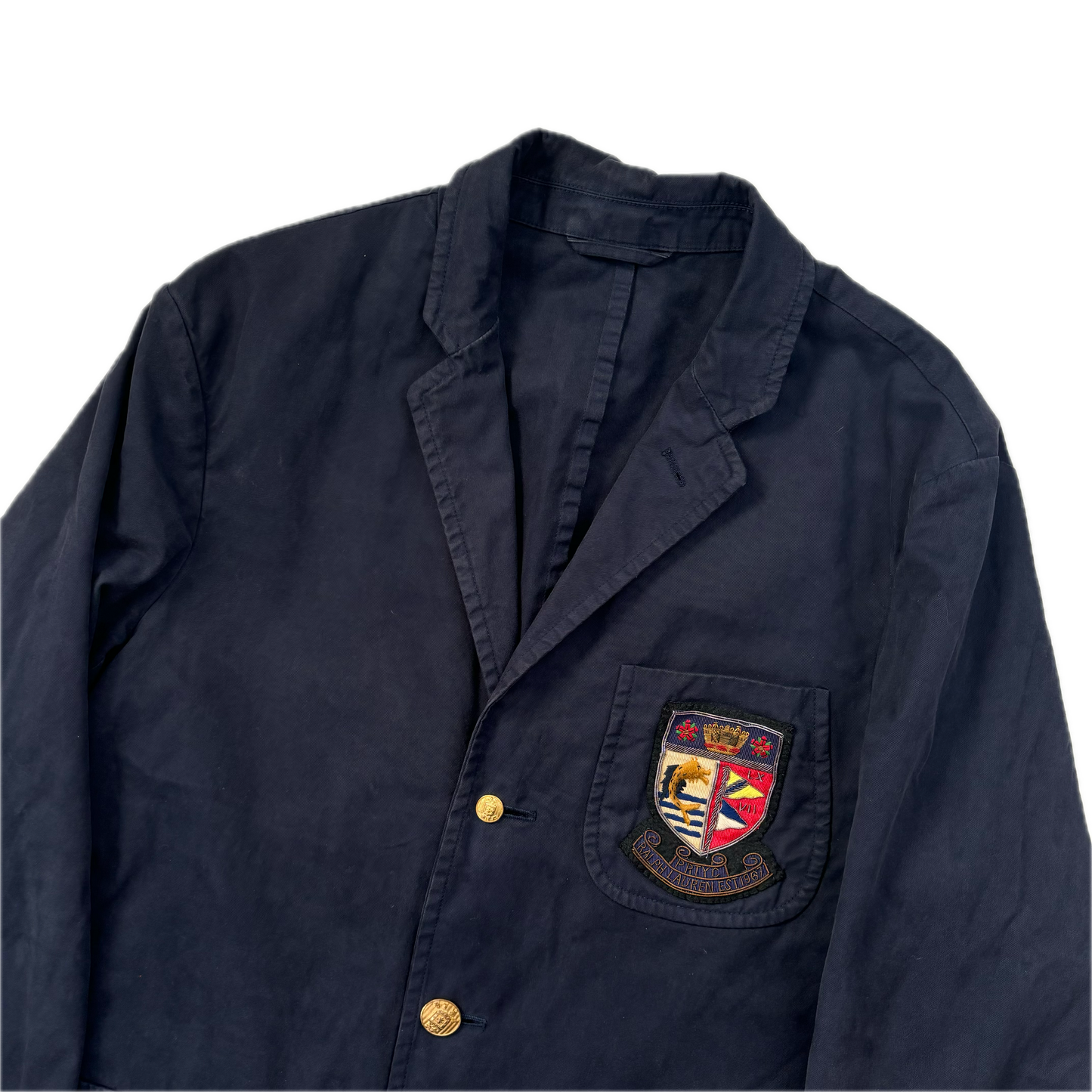 Navy Crest Blazer Sports Jacket - 42R