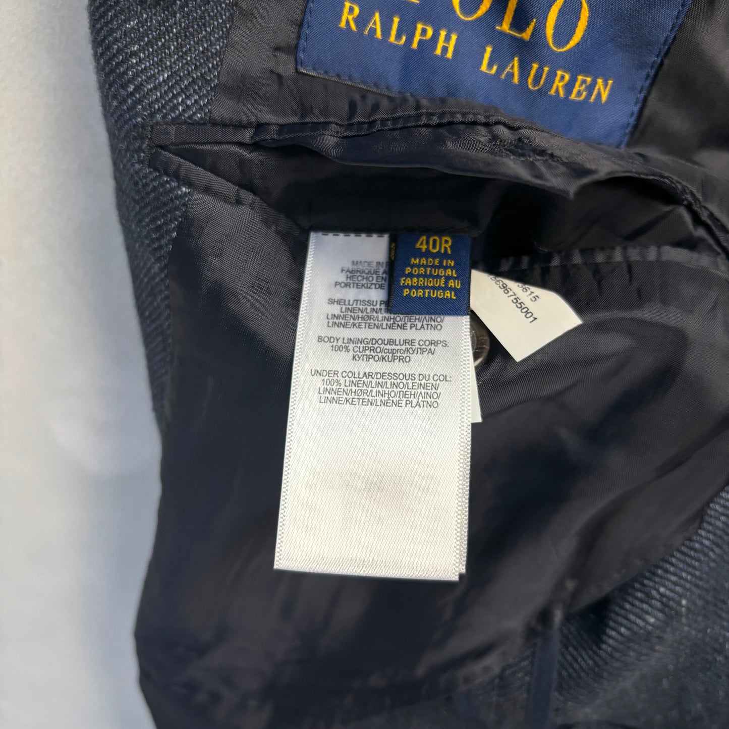 Polo Ralph Lauren Navy Long Blazer Overcoat (Linen) -40R