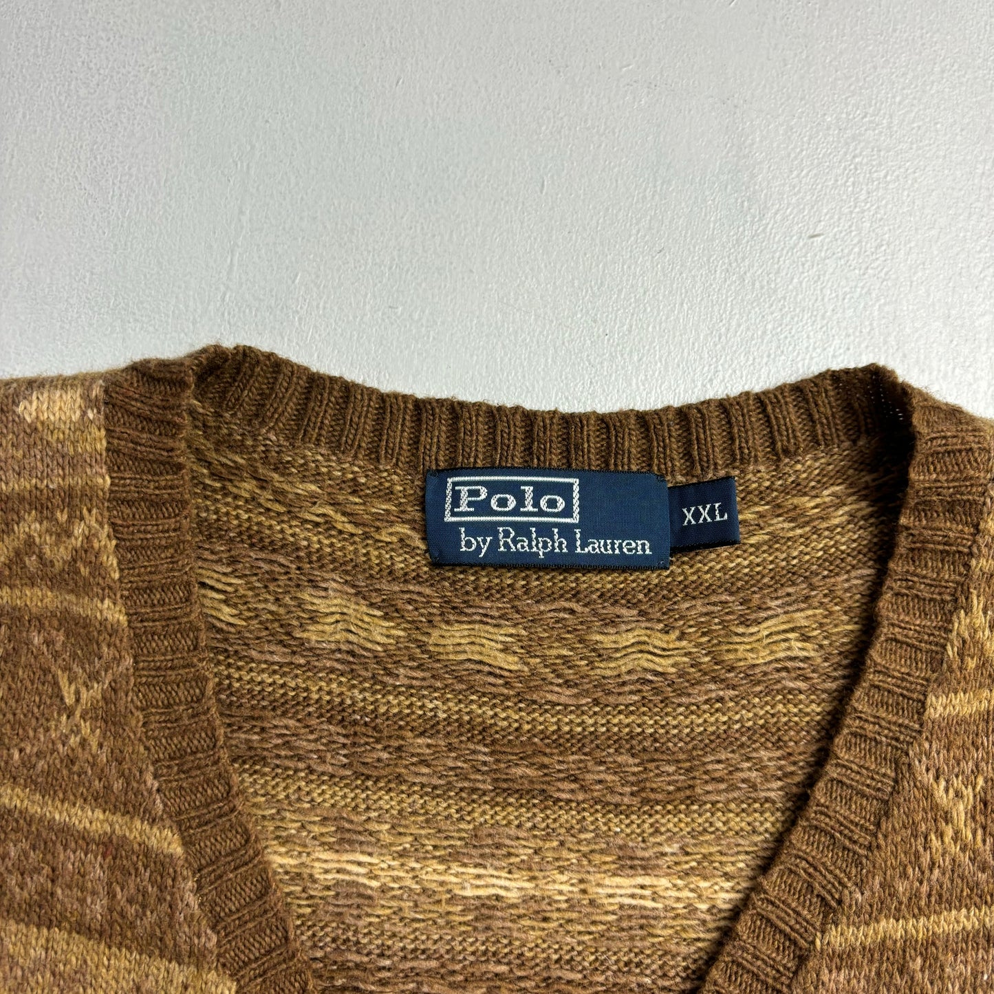 Brown Fairisle Vest (Cotton Cashmere) - XXL