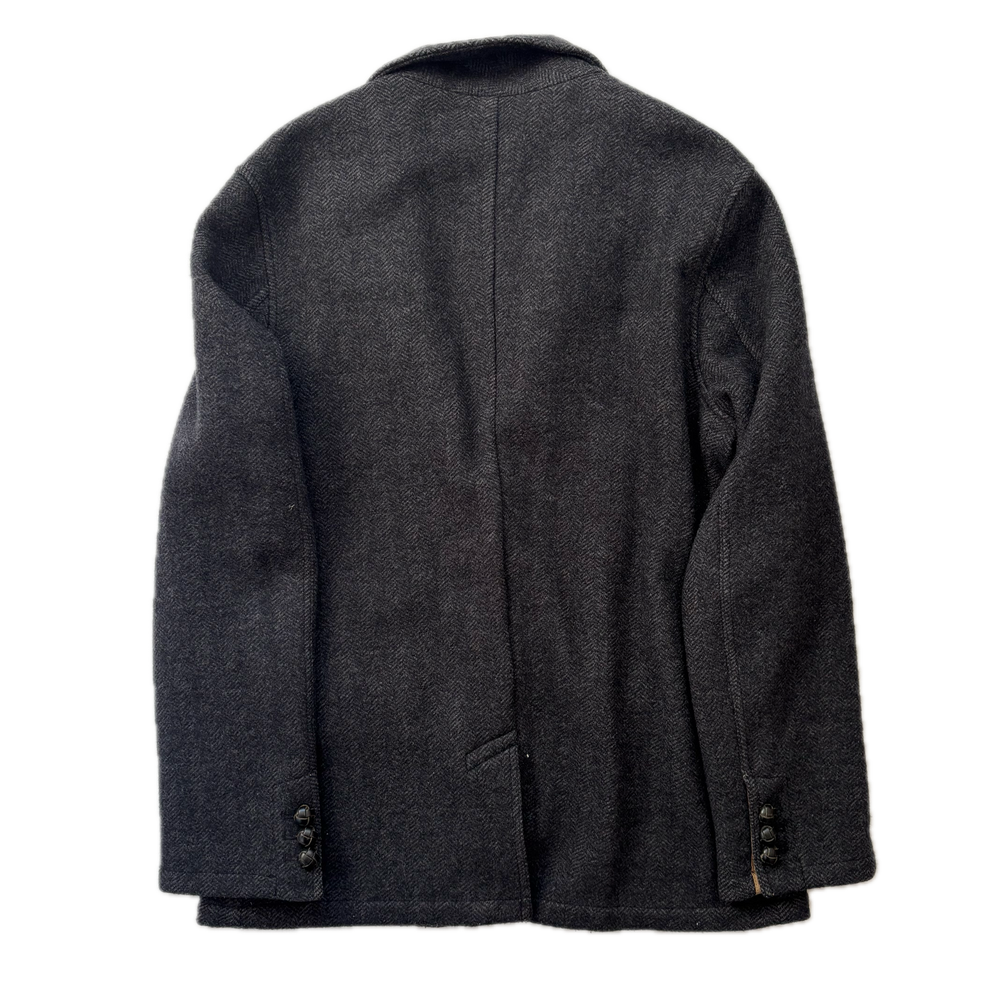 Dark Grey Herringbone Blazer (Wool) - L