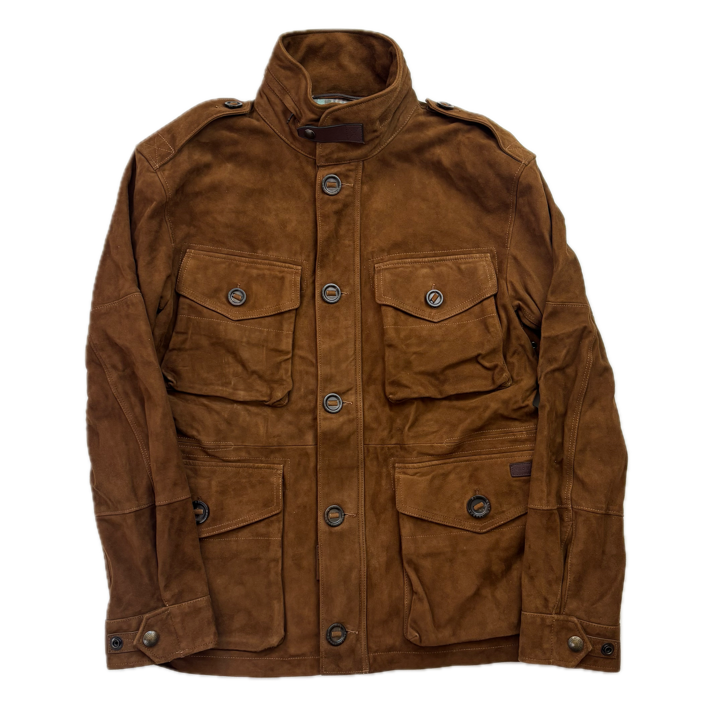 Brown Suede Utility Jacket - M