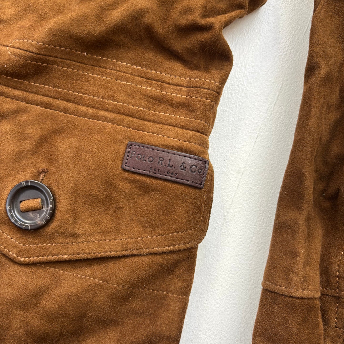 Brown Suede Utility Jacket - M