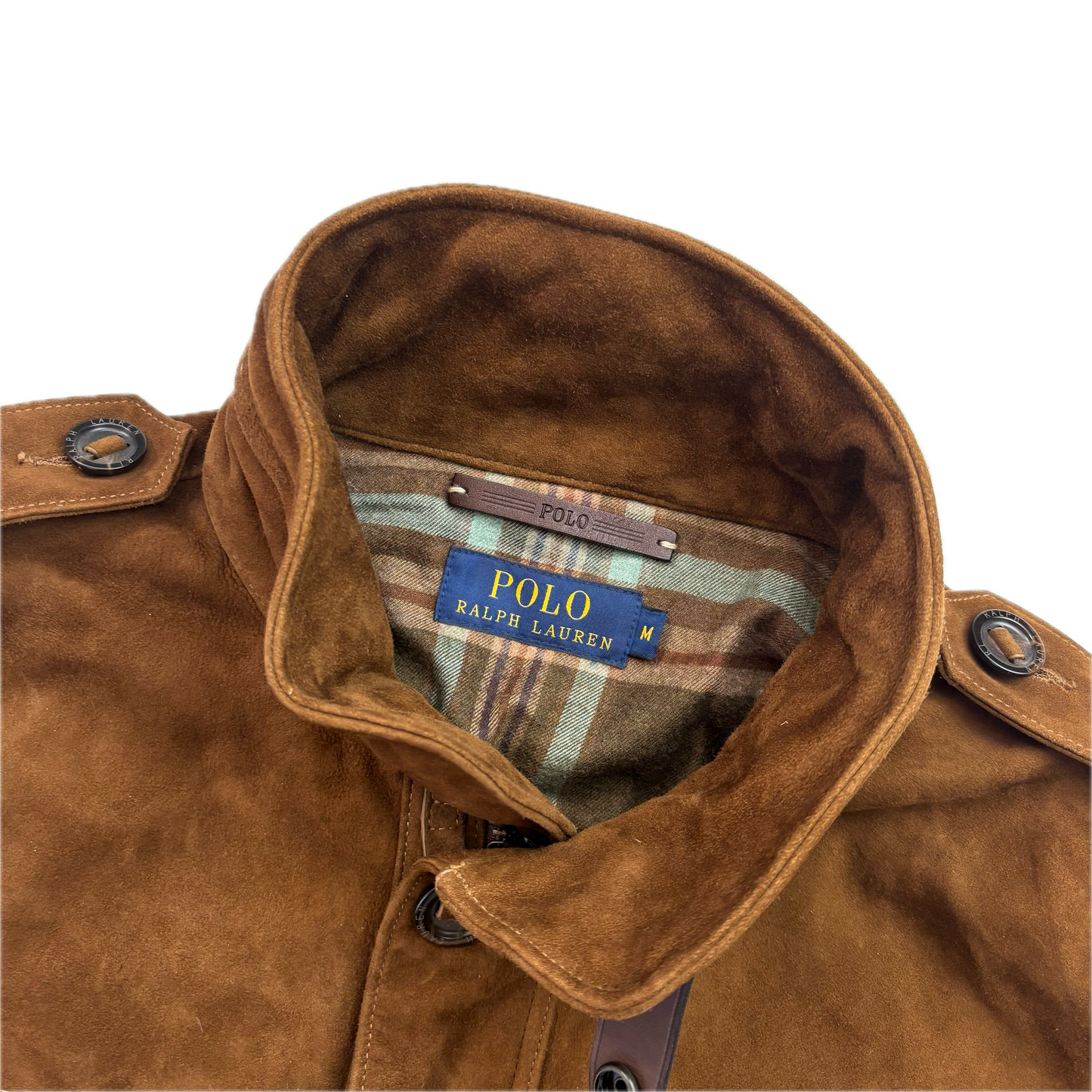 Brown Suede Utility Jacket - M