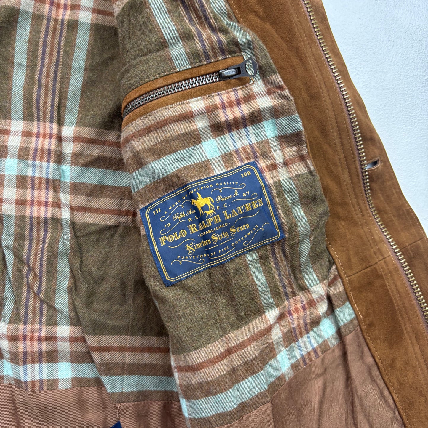 Brown Suede Utility Jacket - M
