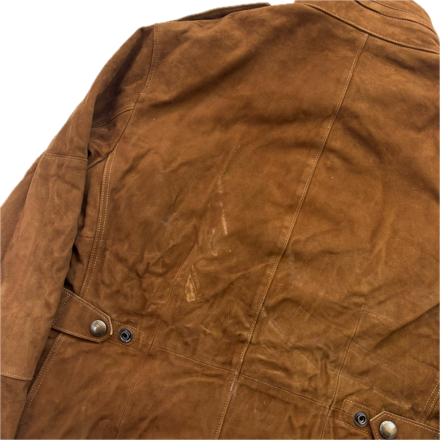 Brown Suede Utility Jacket - M