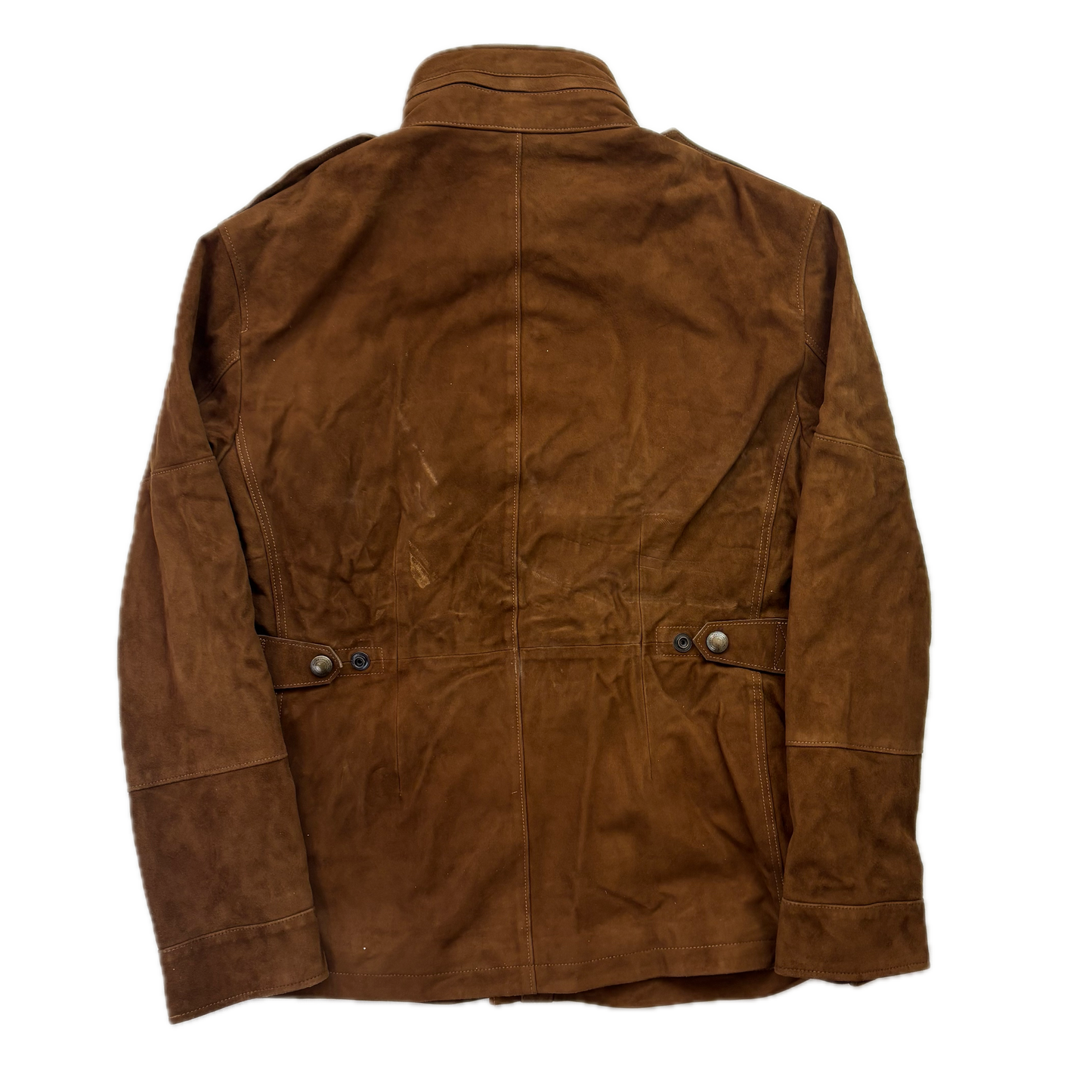 Brown Suede Utility Jacket - M
