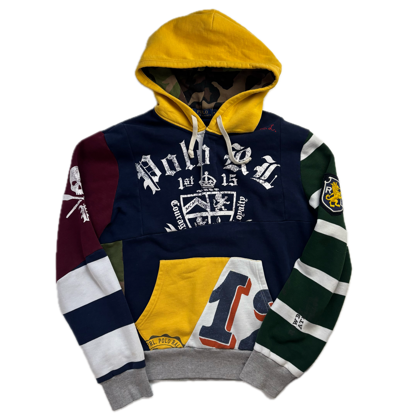 Patchwork Varsity Hoodie - M