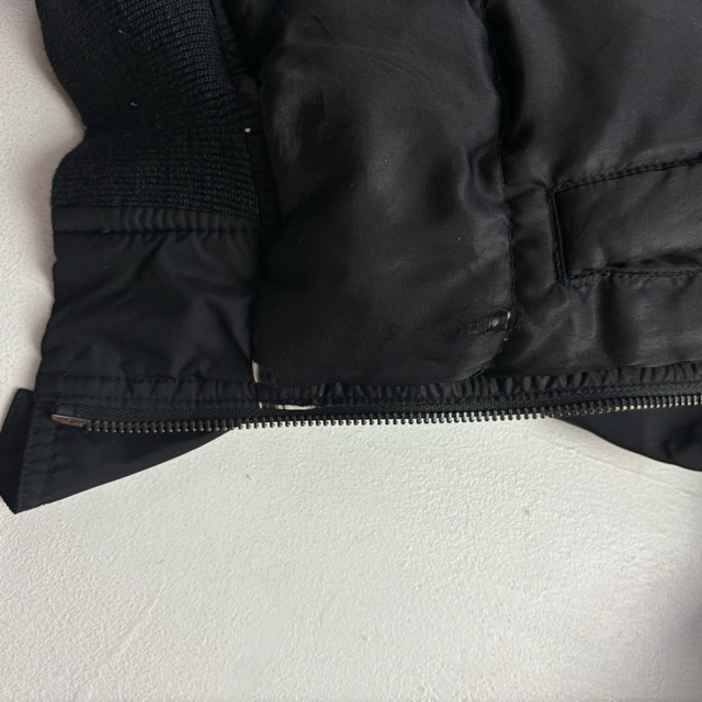Lambswool Collar Black Bomber Jacket - S