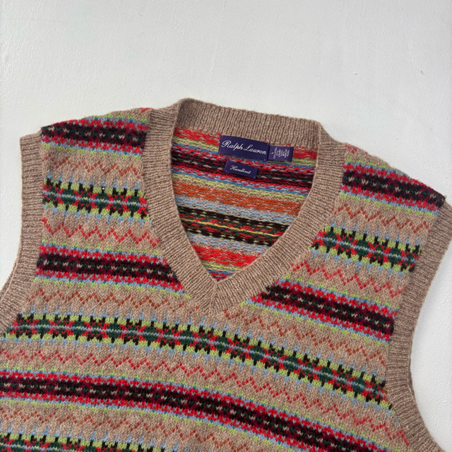 Ralph Lauren Purple Label Fairisle Vest - L