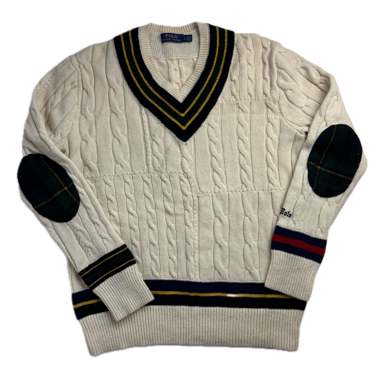 Polo Ralph Lauren Patchwork Cricket Jumper - L