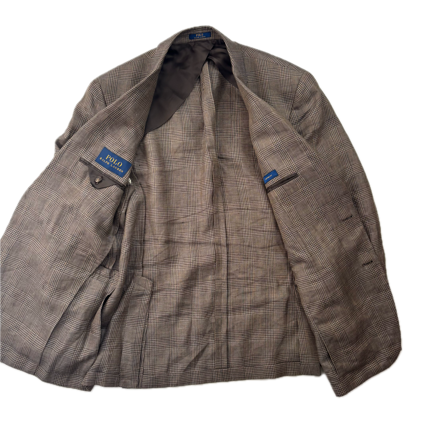 Glen Plaid Check Suit Blazer & Waistcoat (Linen) - 44R