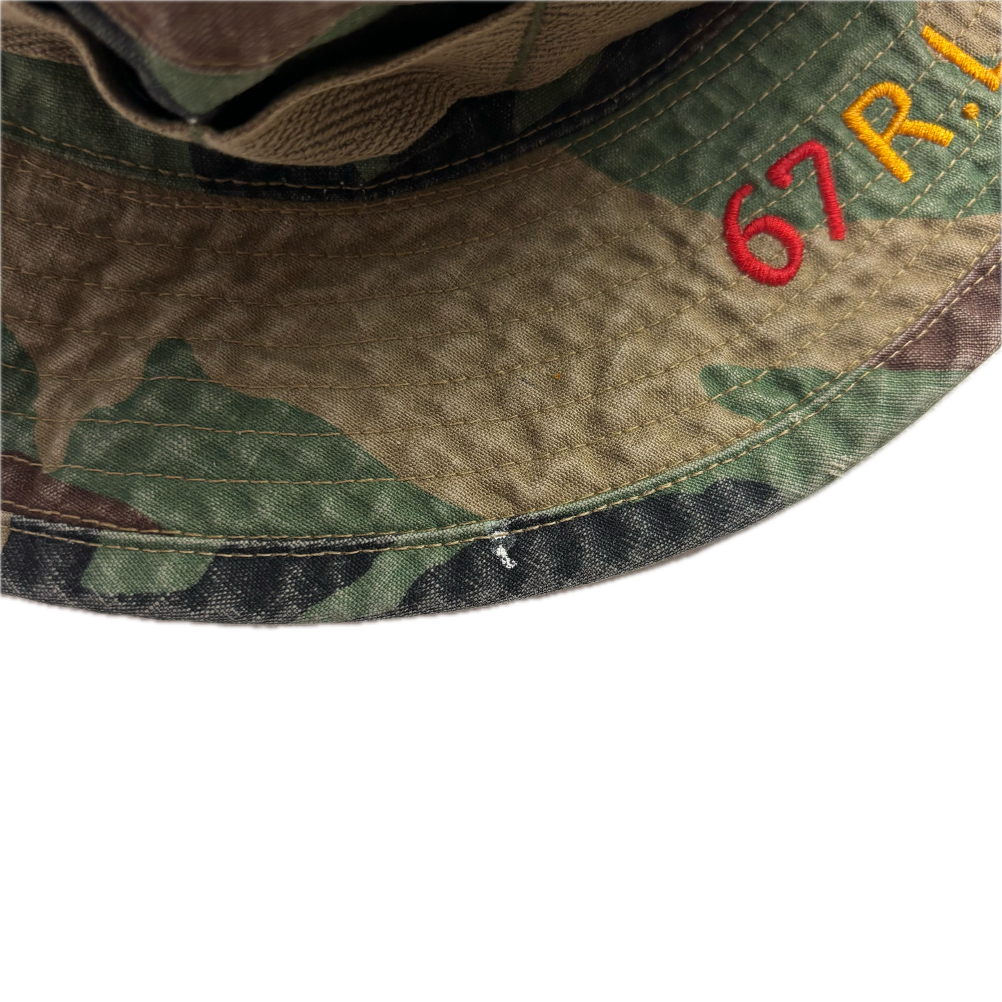 Polo Ralph Lauren Camo Boonie Bucket Hat Military Skull Patch - S/M