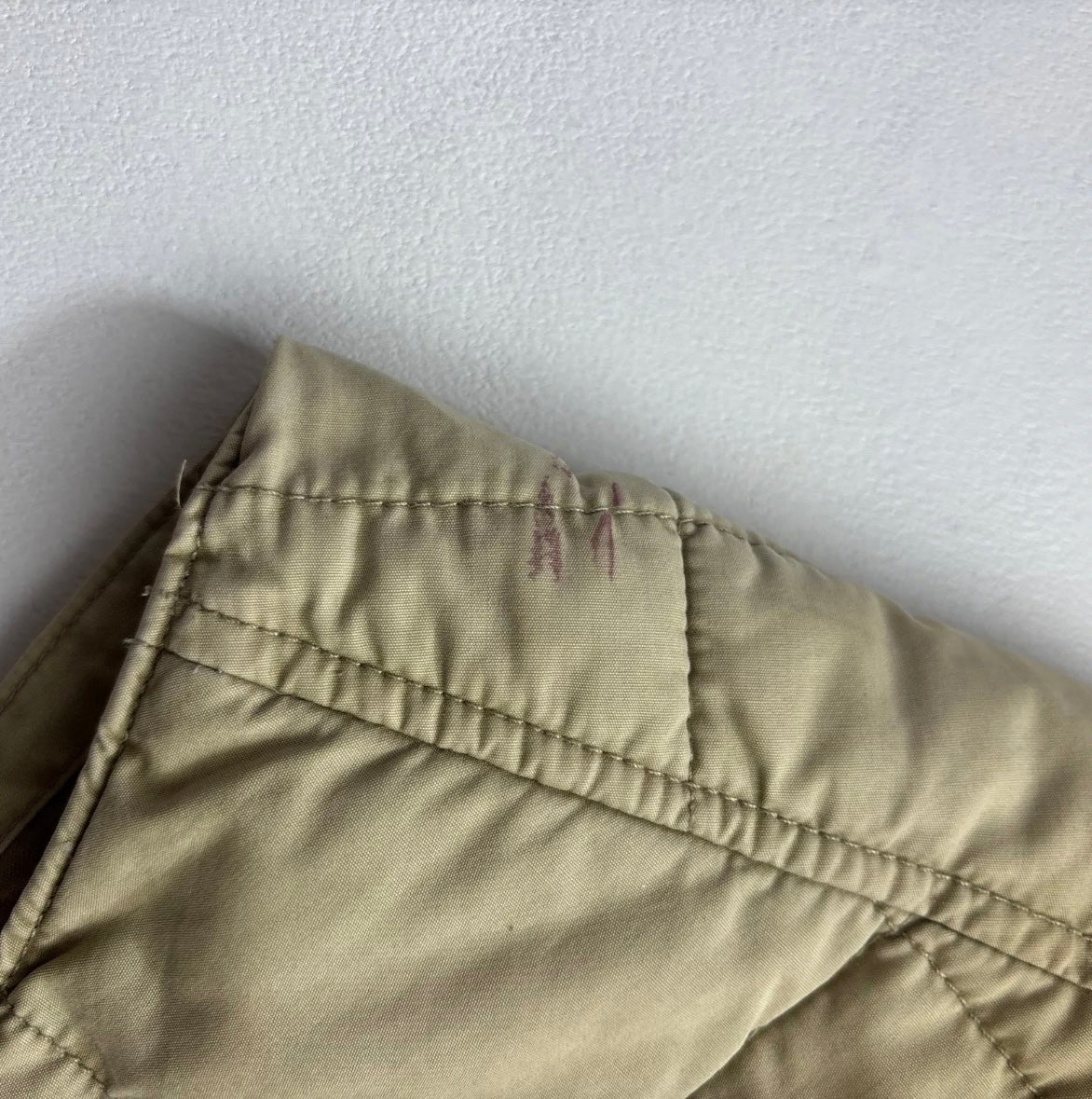 Beige Quilted Puffer Vest Gilet - L
