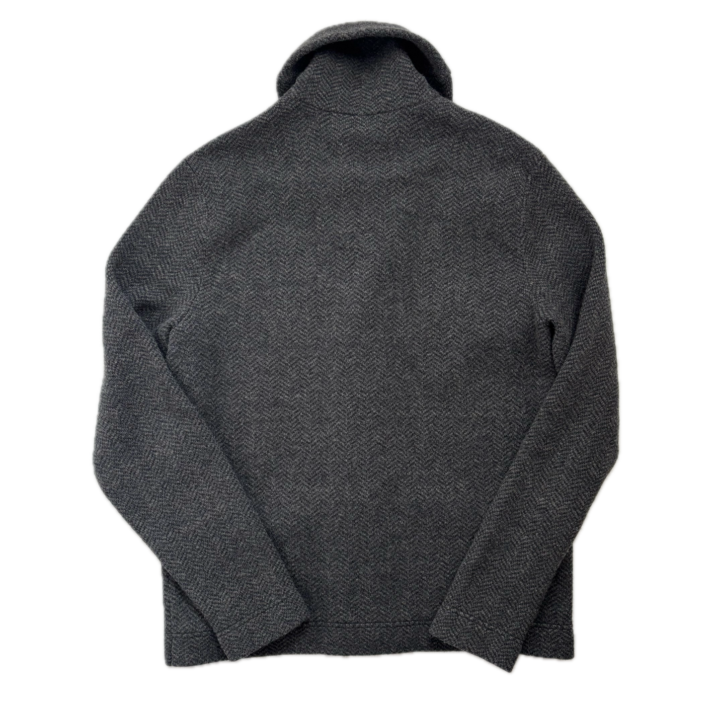 RRL Grey Herringbone Wool Shawl-Collar Cardigan - M
