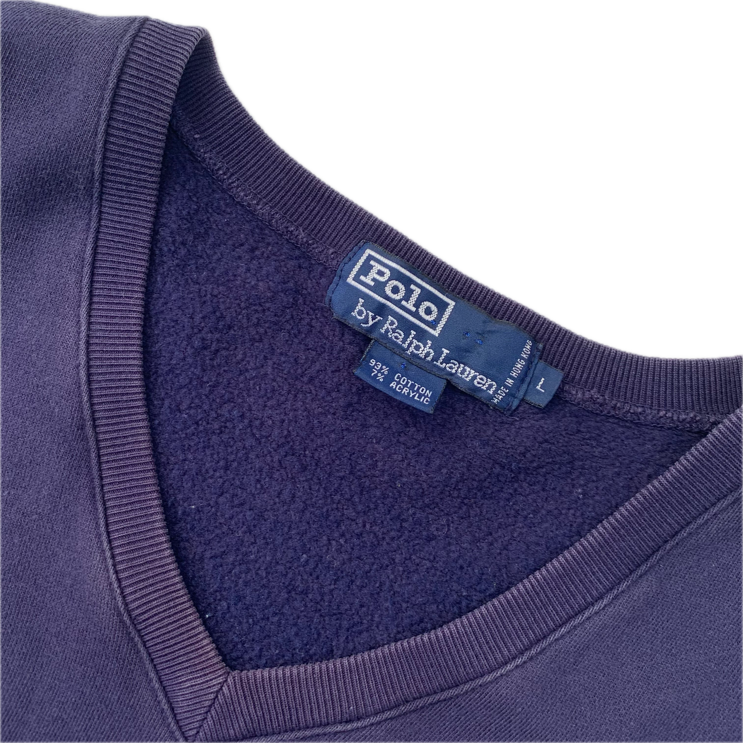 Navy Polo Tennis V-Neck Sweatshirt - L