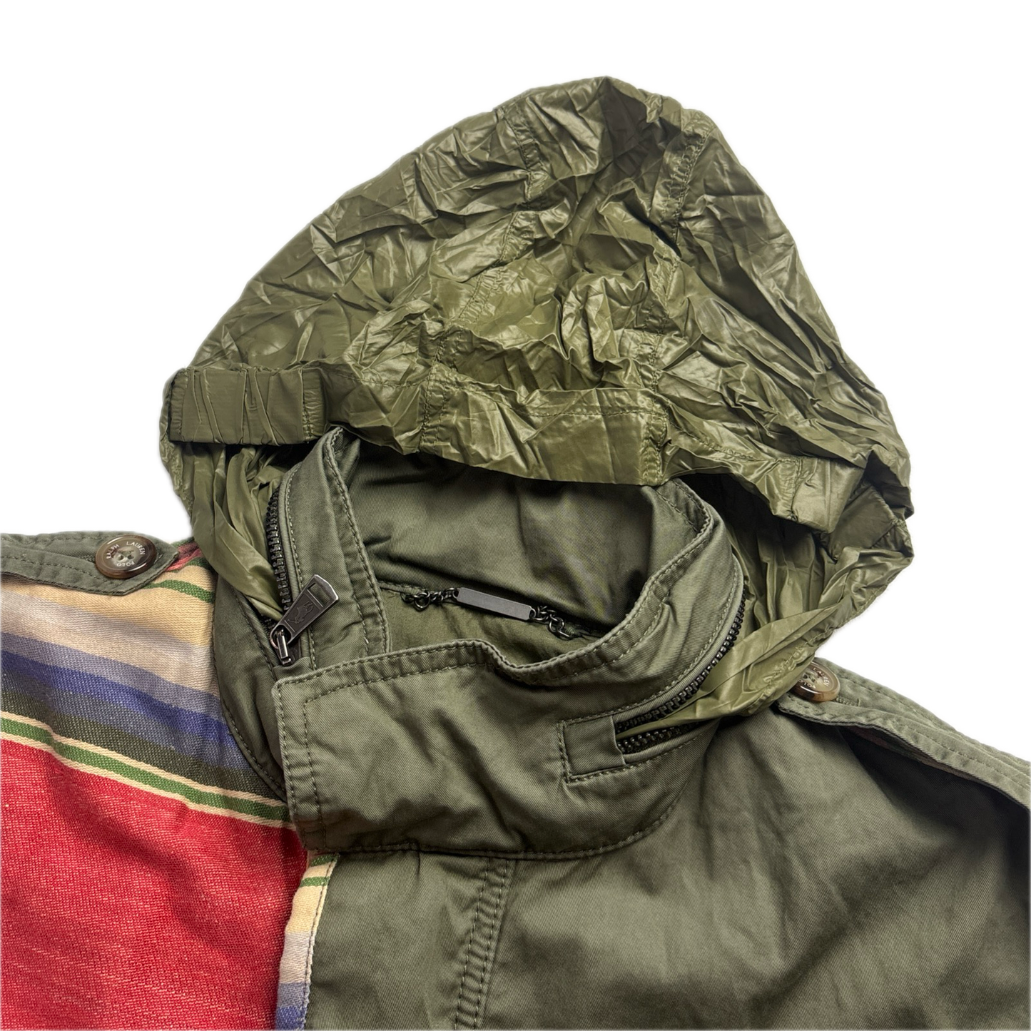 Polo Ralph Lauren Green Aztec Patchwork Jacket Military Parka Field - S