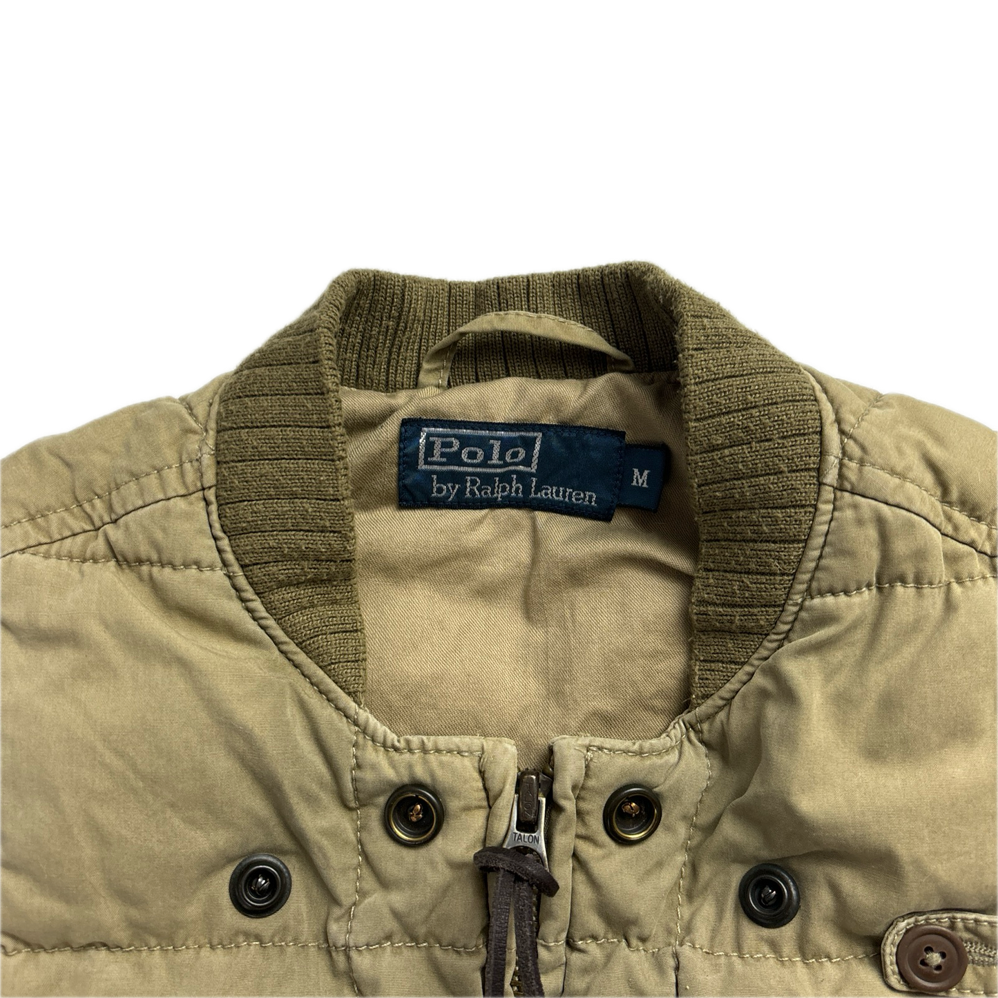 Beige Quilted Puffer Vest Gilet Hunting - M