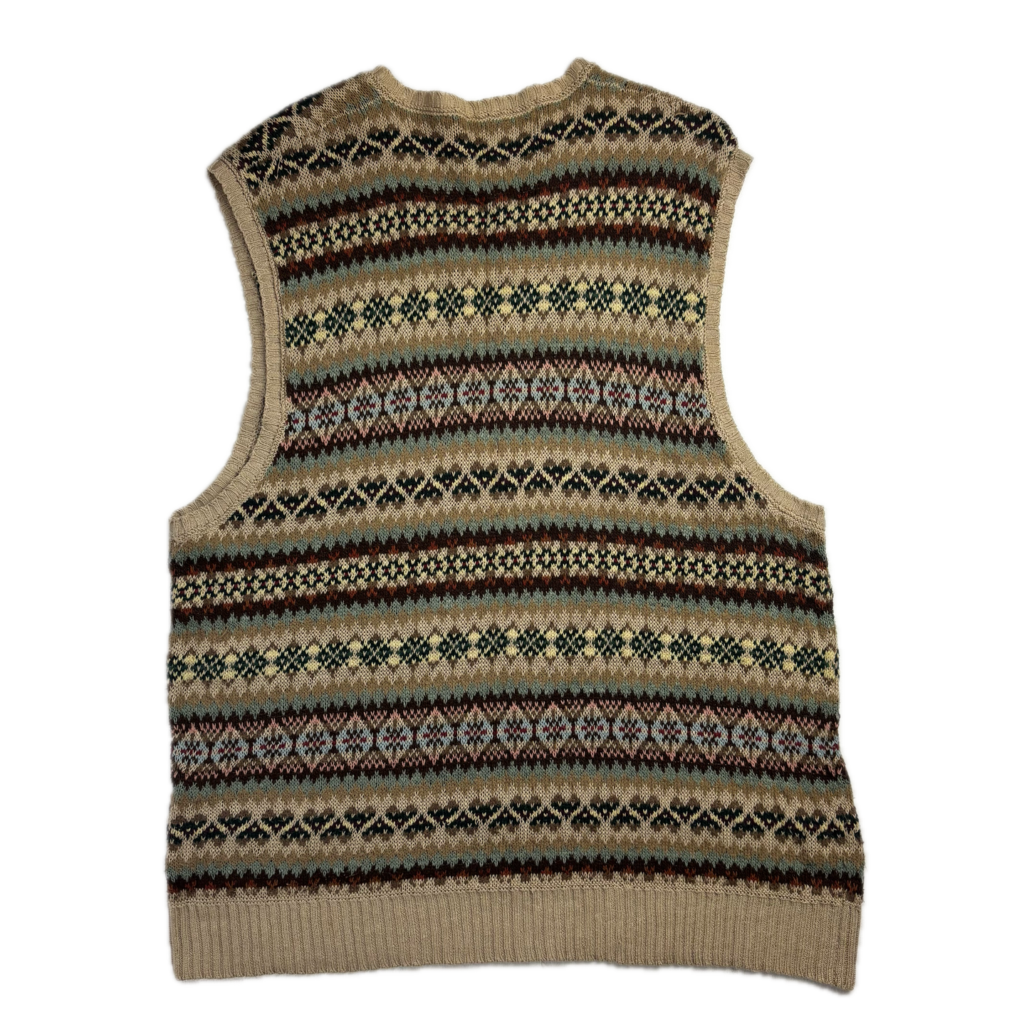 Polo Ralph Lauren Beige Fairisle Vest (Linen Cotton Silk) - XL