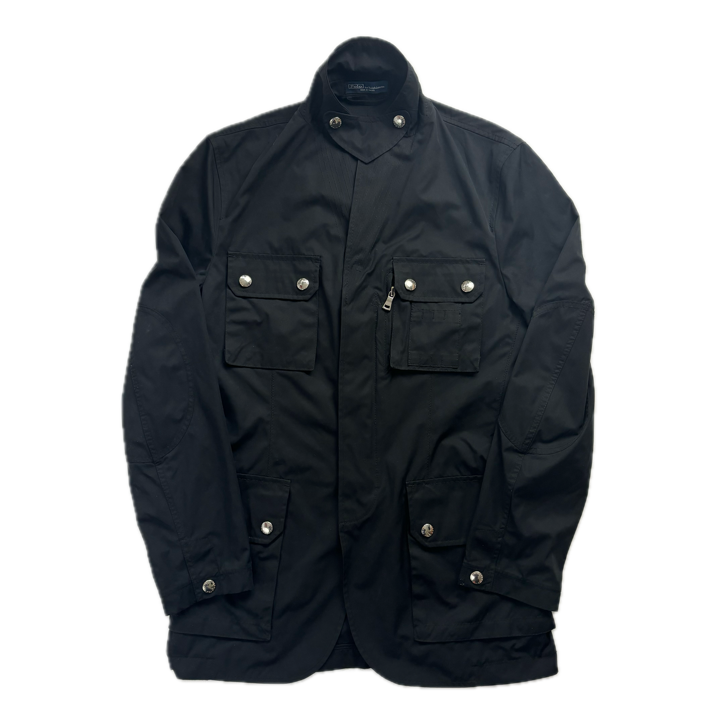 Black Utility Sports Coat Cargo Jacket - S