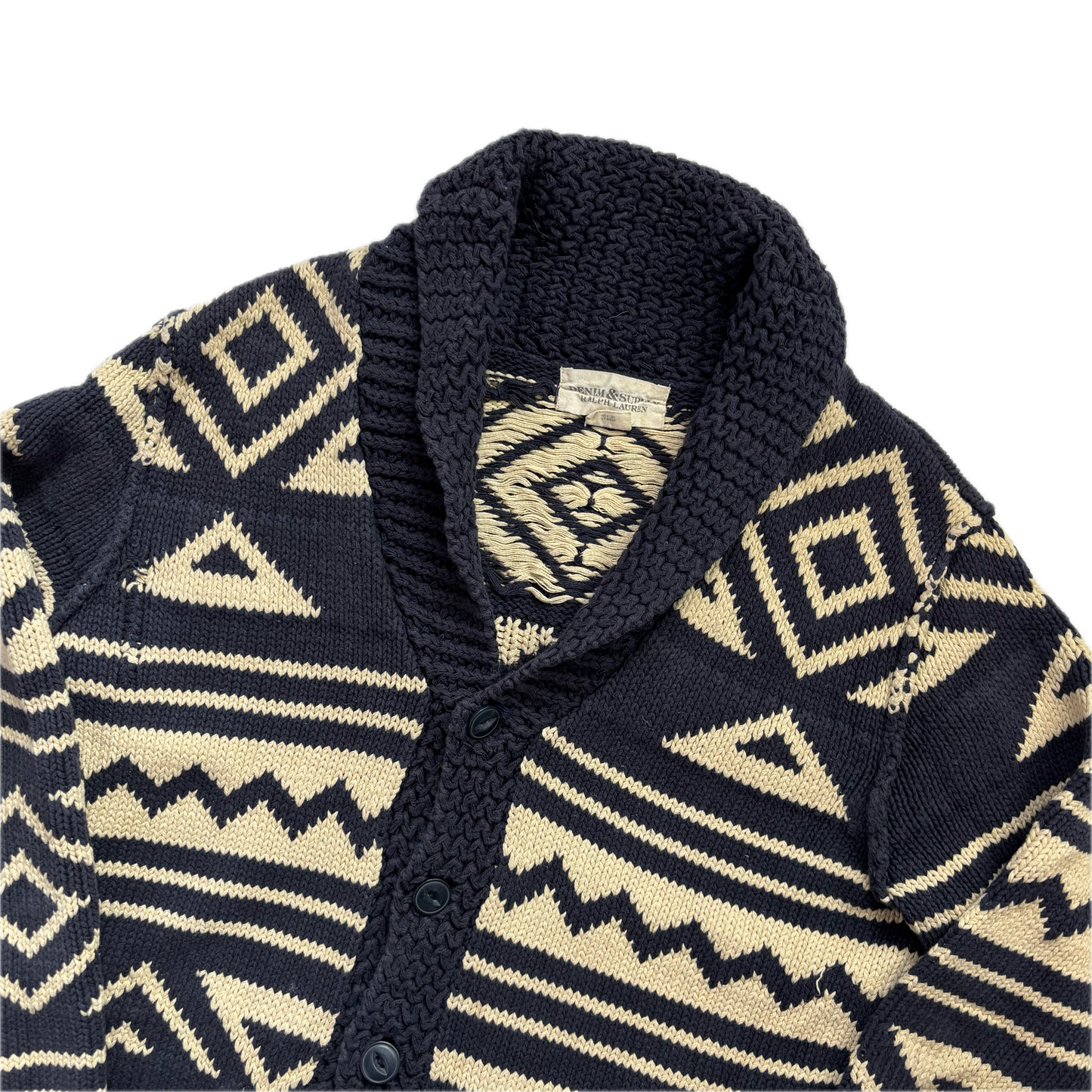 Denim & Supply Navy Beige Aztec Cardigan - S