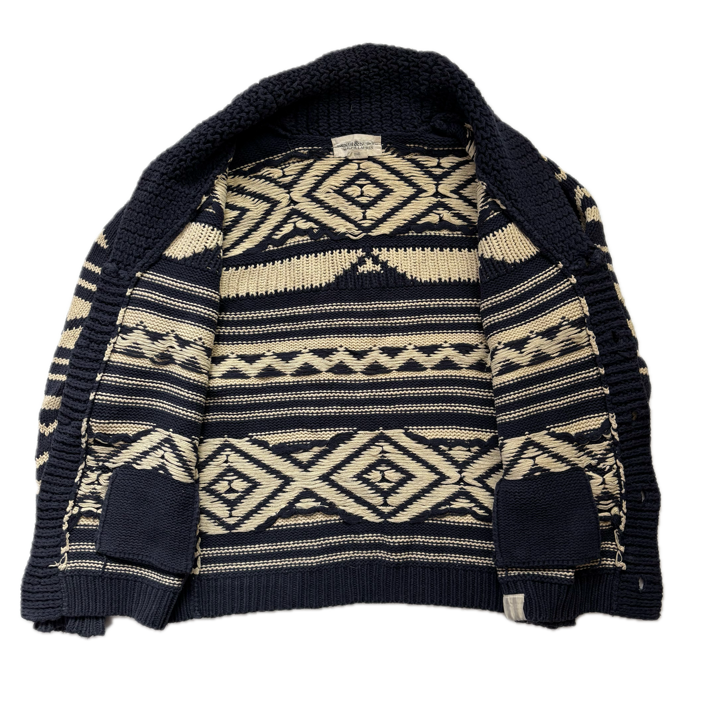 Denim & Supply Navy Beige Aztec Cardigan - S