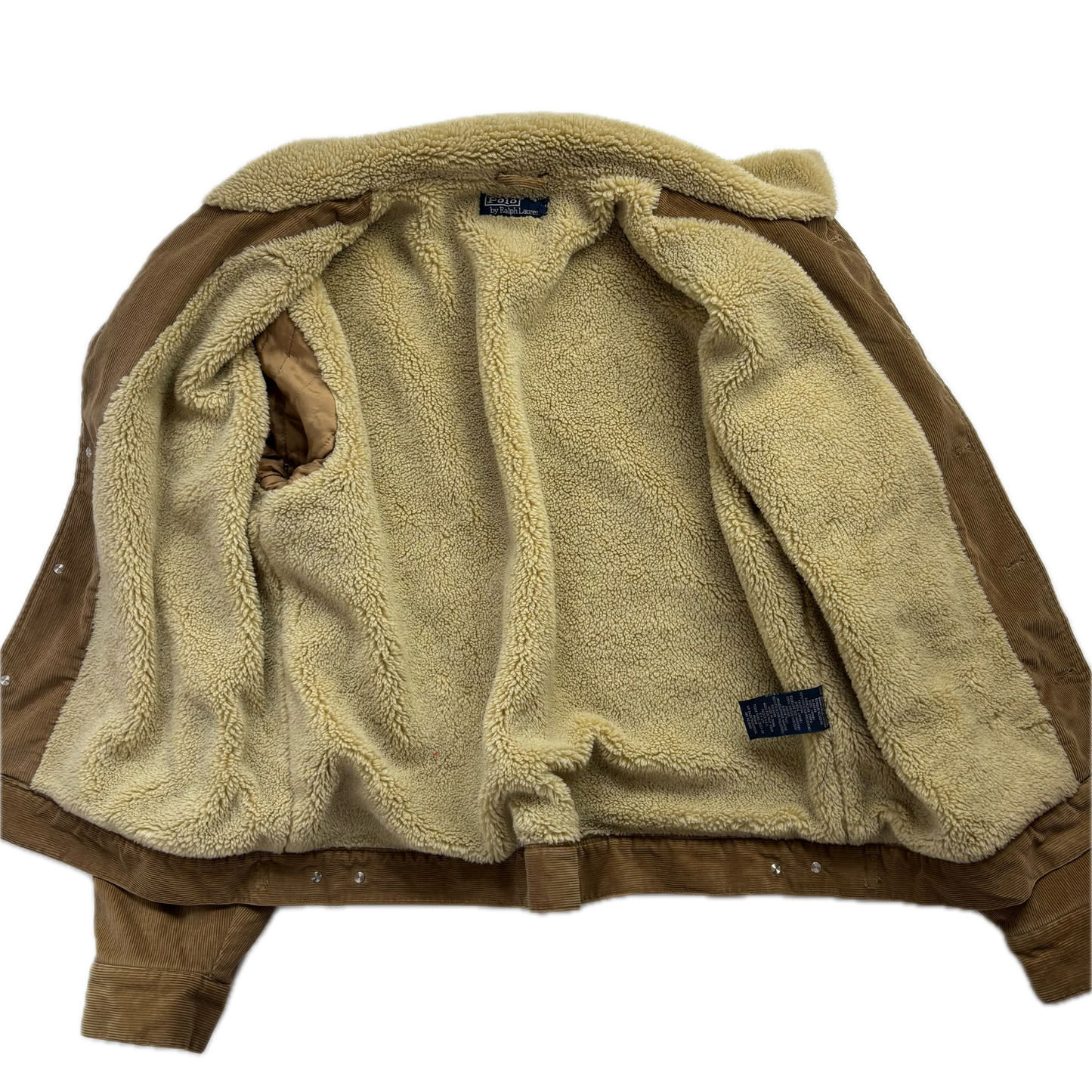 Polo Ralph Lauren Tan Corduroy Sherpa Fleece Lined Trucker Jacket - XL